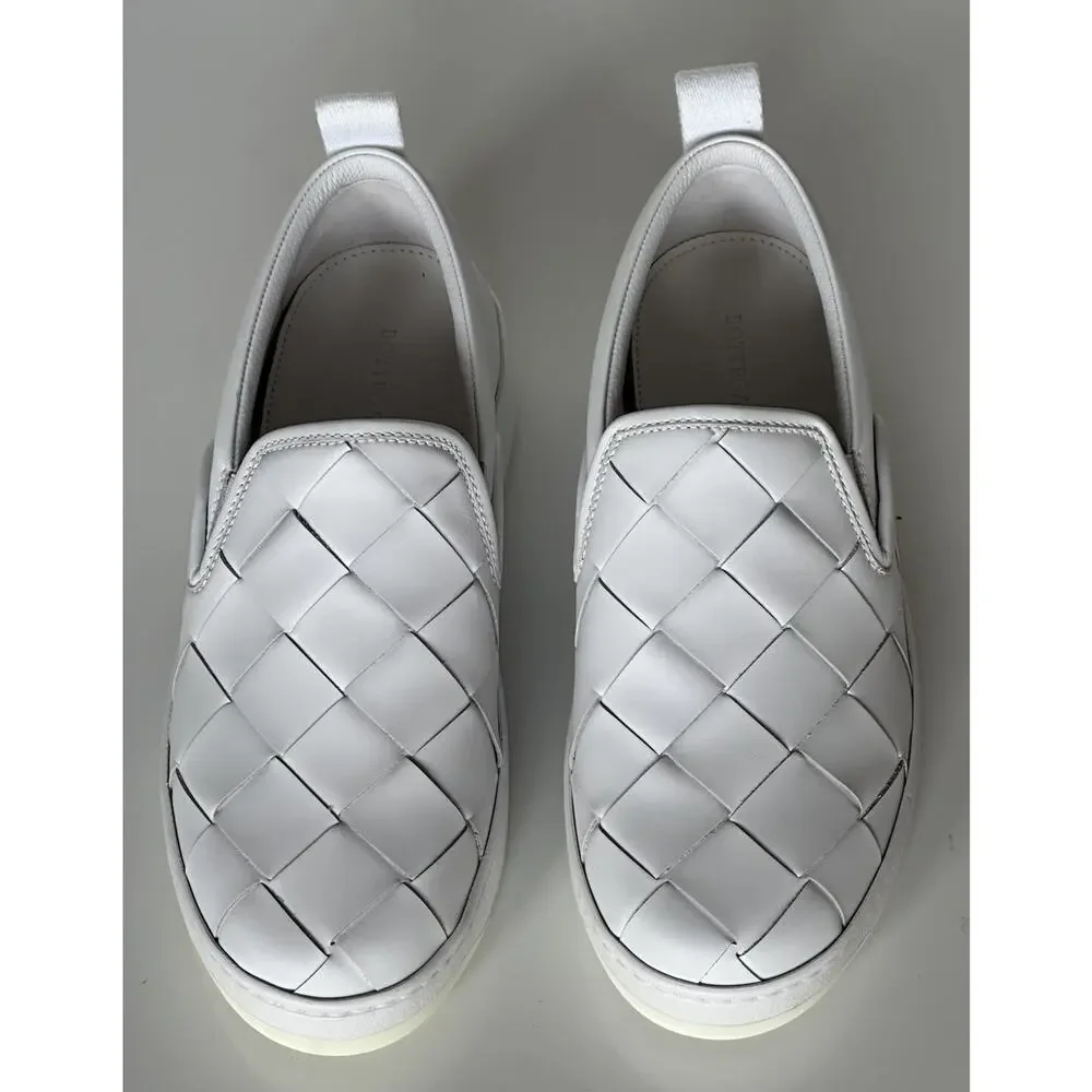 Bottega Veneta Rubber Sole Calf Leather Optic White Shoes 7 US 578303 9122 NIB